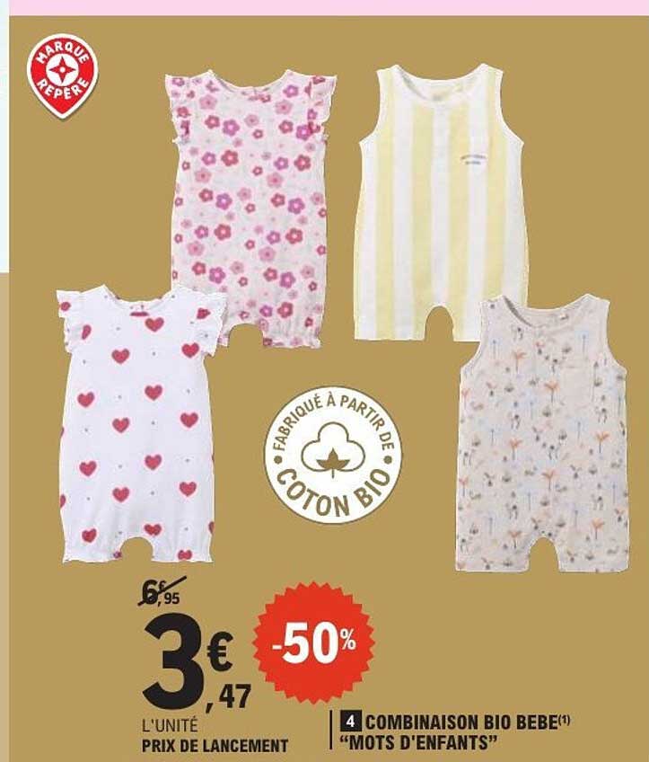 COMBINAISON BIO BEBE "MOTS D'ENFANTS