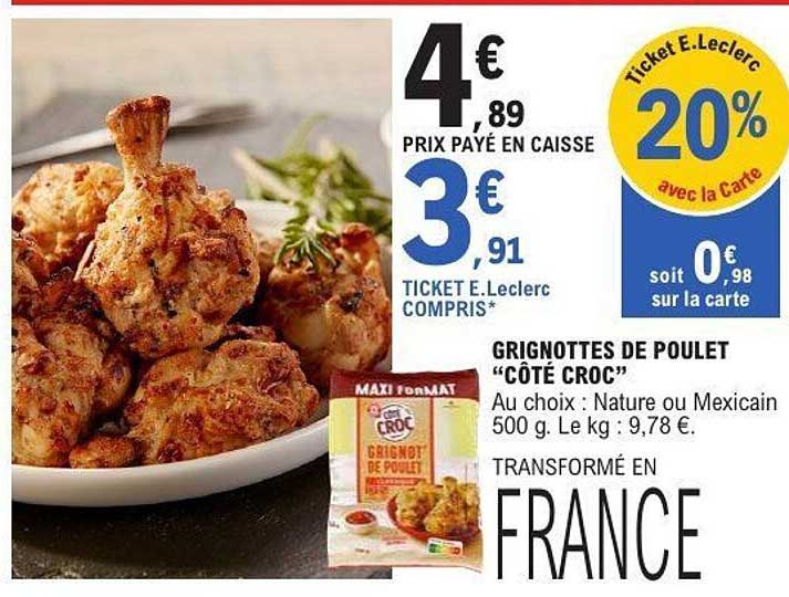 CÔTE CROC GRIGNOTTES DE POULET