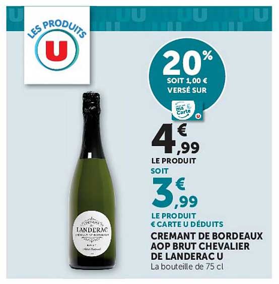 Cremant de Bordeaux AOP Brut Chevalier de Landerac U