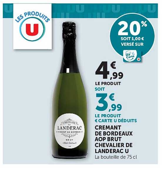Crémant de Bordeaux AOP Brut Chevalier de Landerac U