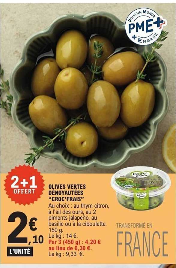 Croc’Frais Olives vertes dénoyautées