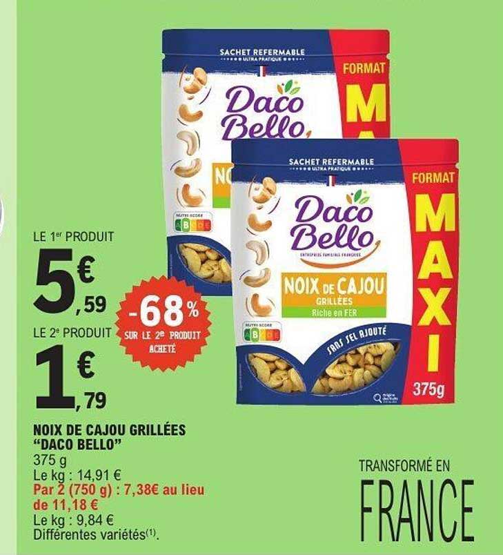 Daco Bello Noix de cajou grillées