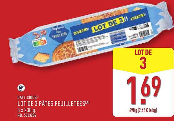 DAYLICIOUS LOT DE 3 PÂTES FEUILLETÉES