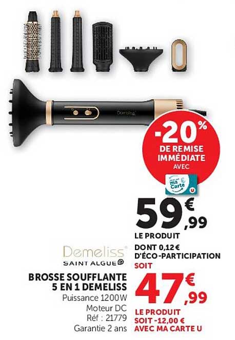 Demeliss Saint Algue BROSSE SOUFFLANTE 5 EN 1 DEMELISS