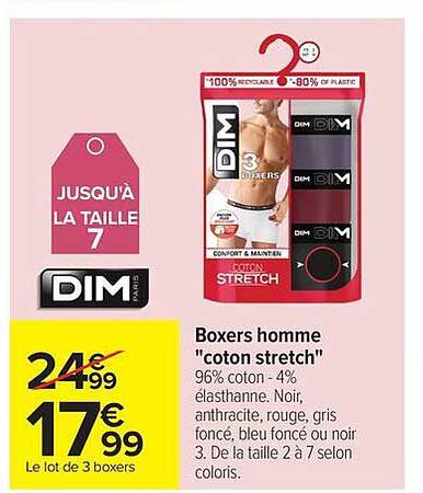 DIM Boxers homme coton stretch