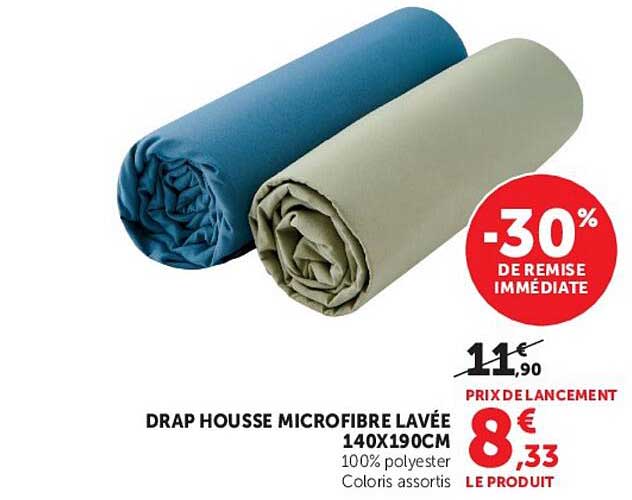 DRAP HOUSSE MICROFIBRE LAVÉE