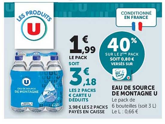 Eau de source de montagne U
