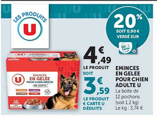 ÉMINCÉS EN GELÉE POUR CHIEN ADULTE U