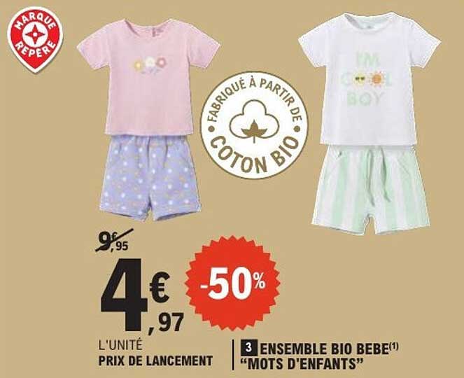 ENSEMBLE BIO BEBE “MOTS D'ENFANTS”
