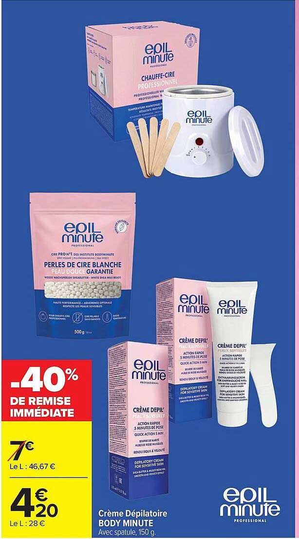 Epil minute Crème Dépilatoire BODY MINUTE