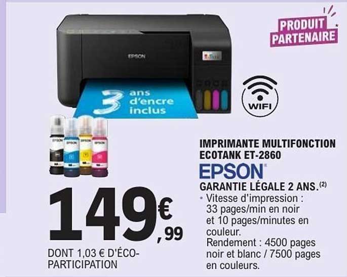 EPSON IMPRIMANTE MULTIFONCTION ECOTANK ET-2860