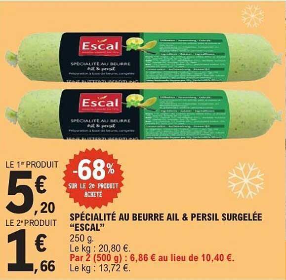Escal Spécialité au beurre ail & persil surgelée