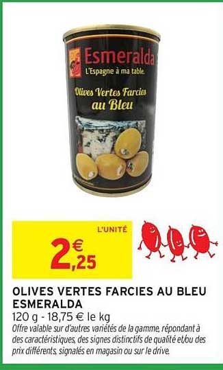 Esmeralda Olives Vertes Farcies au Bleu