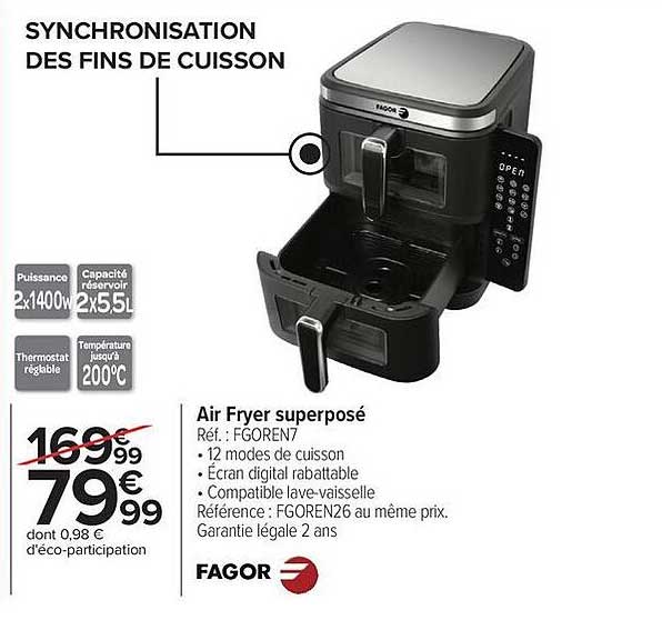 FAGOR Air Fryer superposé