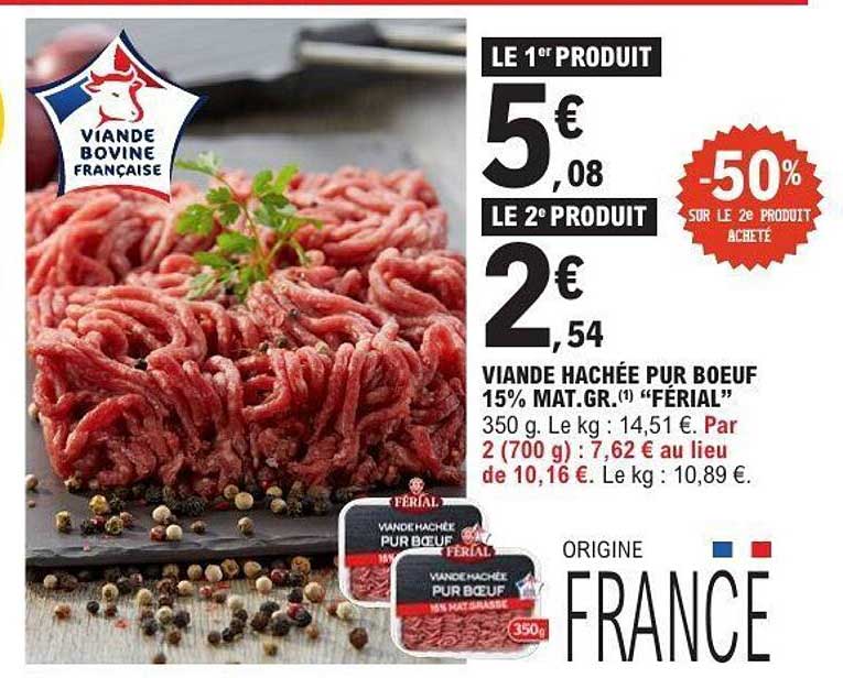 FÉRIAL VIANDE HACHÉE PUR BOEUF