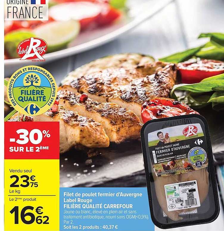 Filet de poulet fermier d'Auvergne