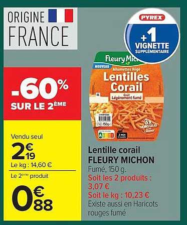 Fleury Michon Lentilles Corail