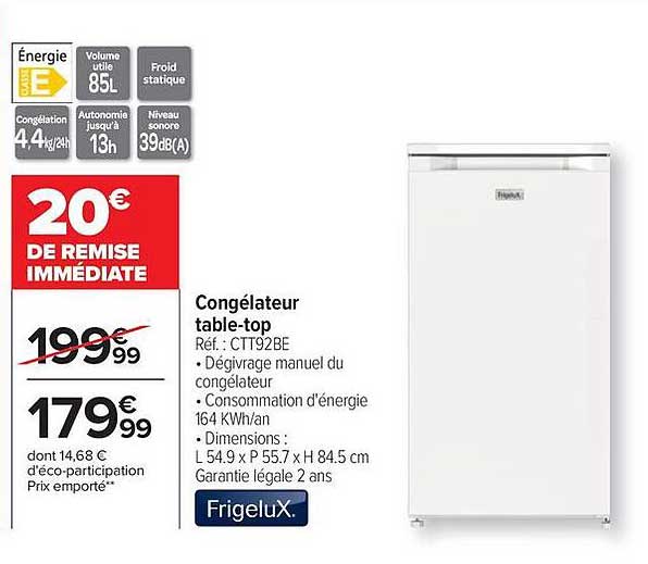 Frigelux Congélateur table-top