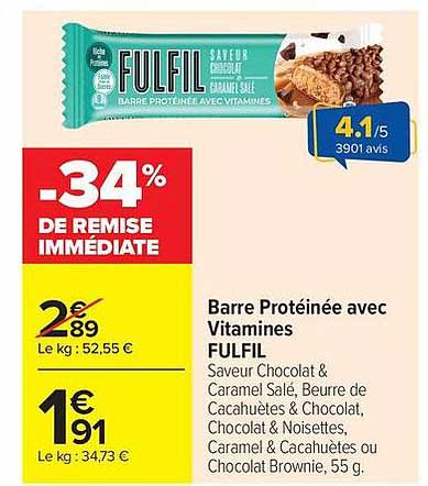 FULFIL Barre Protéinée avec Vitamines
