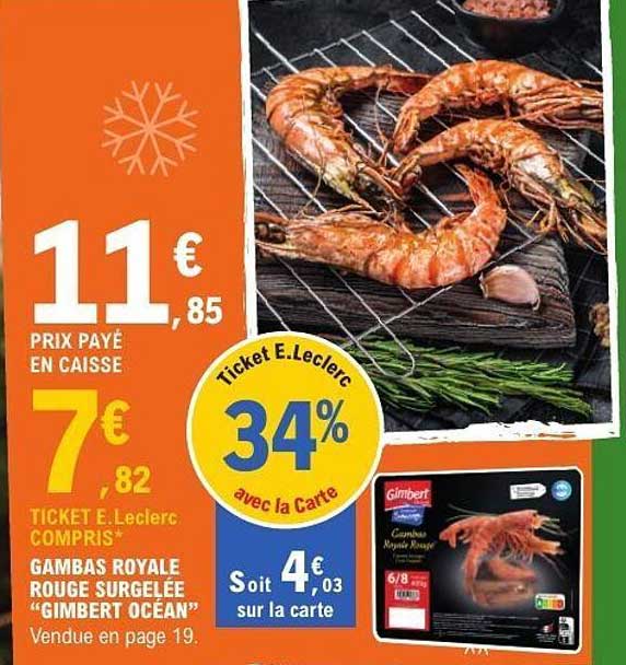 Gambas royale rouge surgelée "GIMBERT OCÉAN