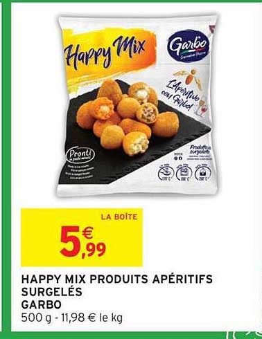 Garbo Happy Mix Produits Apéritifs Surgelés