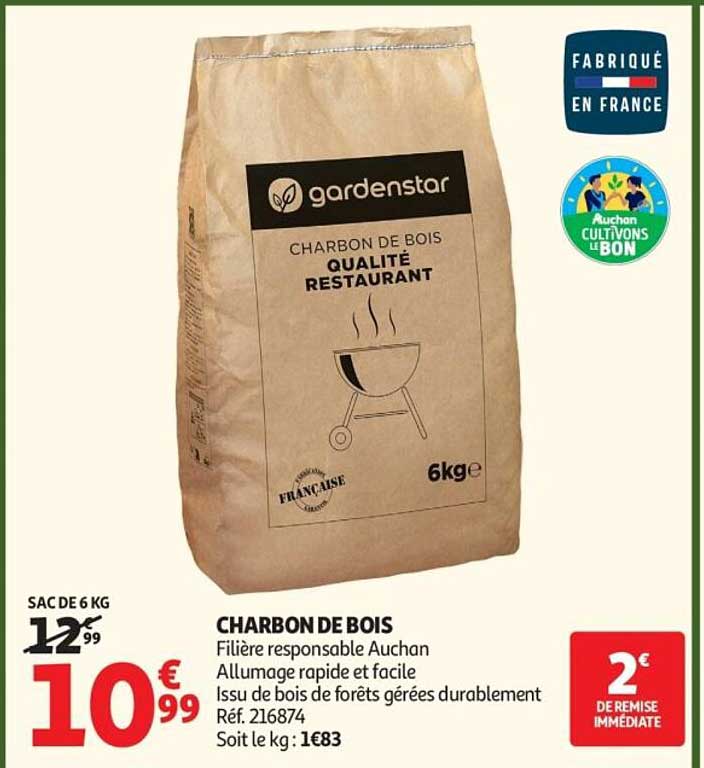 gardenstar CHARBON DE BOIS