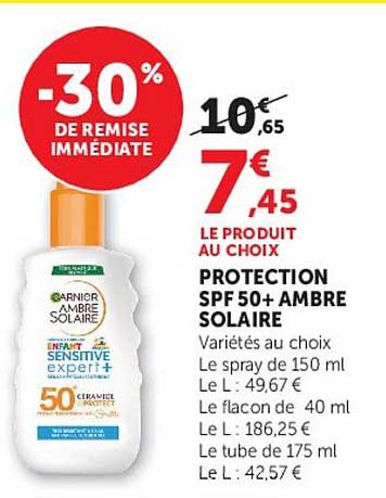 Garnier Ambre Solaire Protection SPF 50+ Ambre Solaire