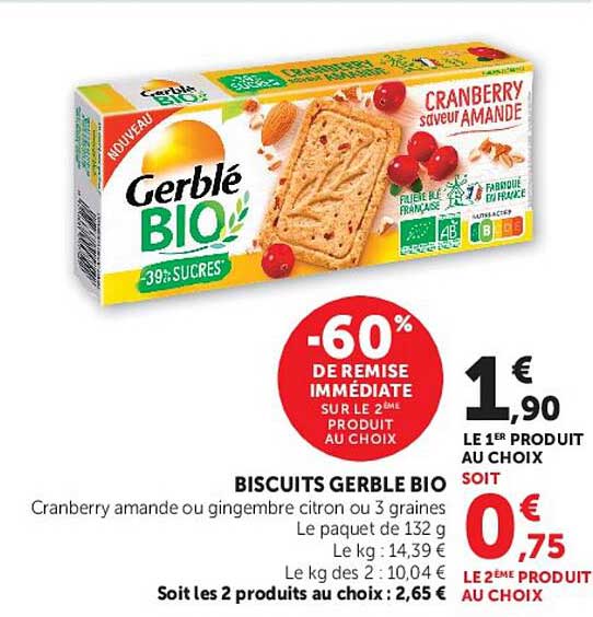Gerblé BIO Cranberry amande