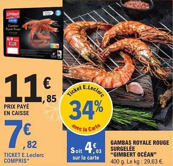 Gimbert Océan Gambas Royale Rouge Surgelée