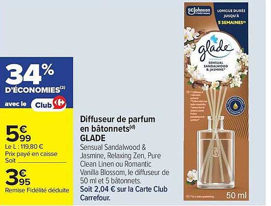 Glade Diffuseur de parfum en bâtonnets