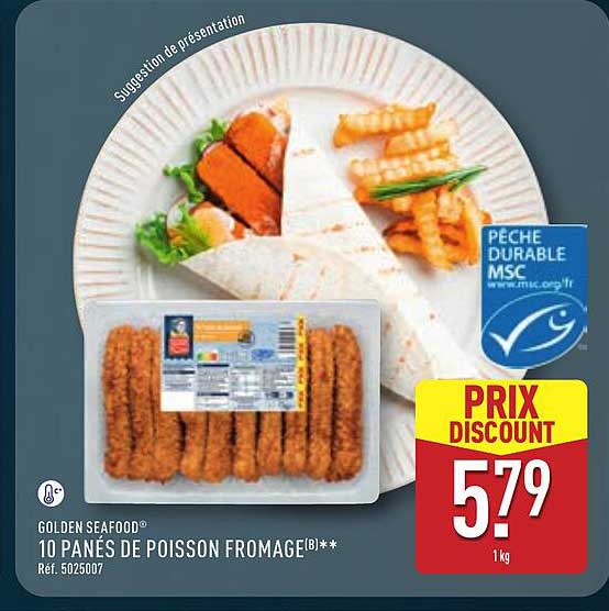 GOLDEN SEAFOOD 10 PANÉS DE POISSON FROMAGE