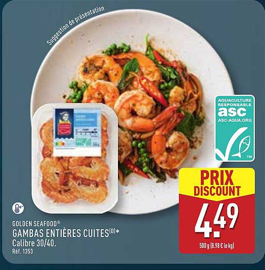 GOLDEN SEAFOOD GAMBAS ENTIÈRES CUITES