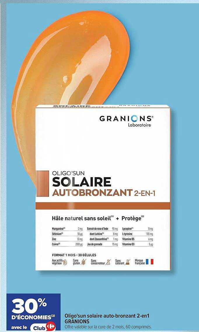 GRANIONS Oligo'sun solaire autobronzant 2-en-1