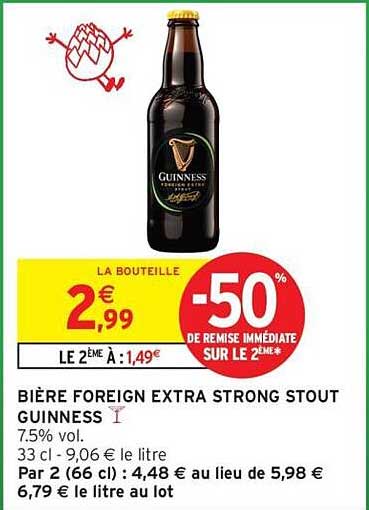 GUINNESS BIÈRE FOREIGN EXTRA STRONG STOUT