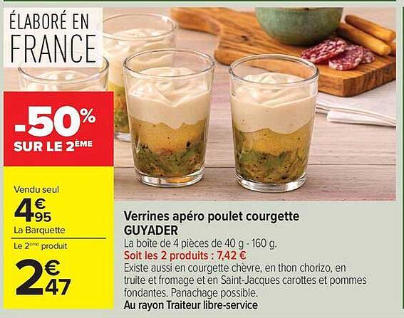 GUYADER Verrines apéro poulet courgette
