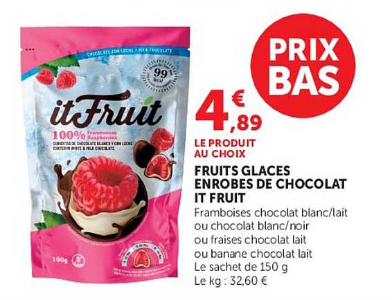 itFruit Framboises chocolat blanc/lait