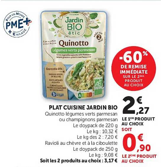 Jardin Bio Quिनotto légumes verts parmesan