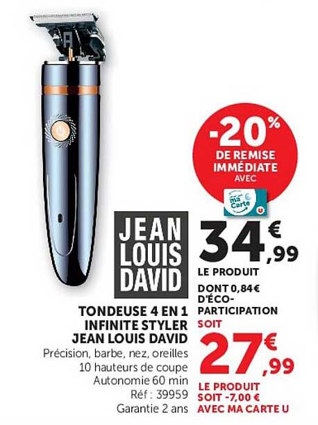 JEAN LOUIS DAVID TONDEUSE 4 EN 1 INFINITE STYLER