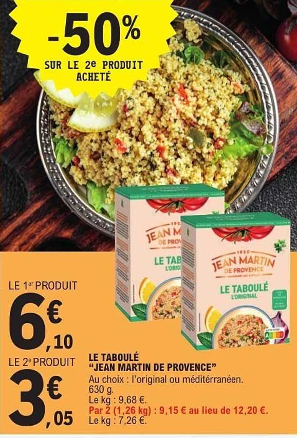 Jean Martin de Provence Le Taboulé