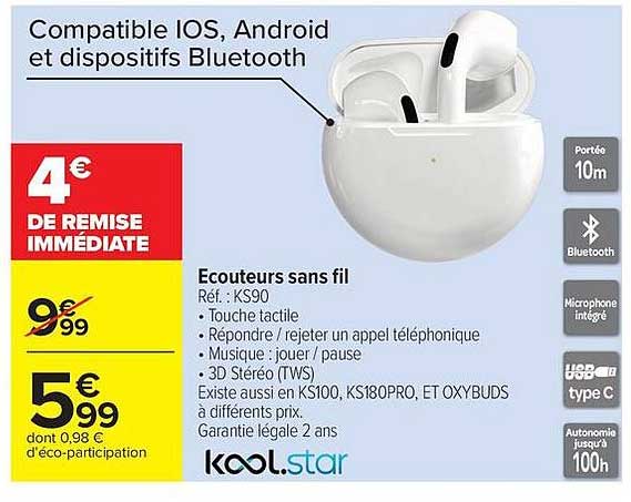 Koolstar Ecouteurs sans fil