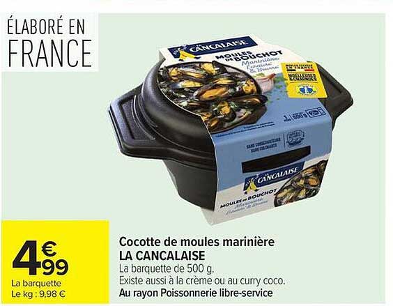 LA CANCALAISE Cocotte de moules marinière