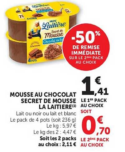 La Laitière Secret de Mousse Chocolat au lait