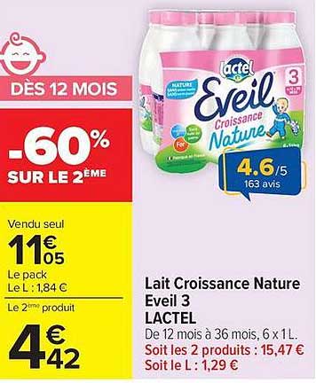 Lactel Eveil Croissance Nature