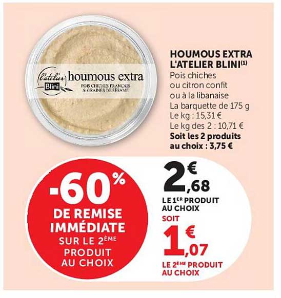 L’atelier Blini Houmous extra