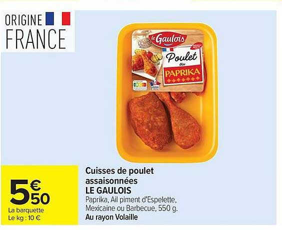 LE GAULOIS Cuisses de poulet assaisonnées