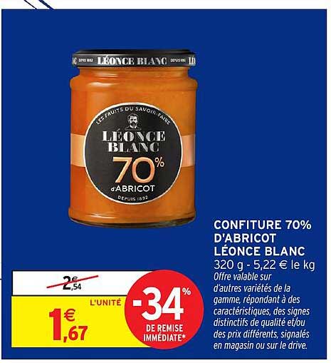 LÉONCE BLANC 70% d'abricot