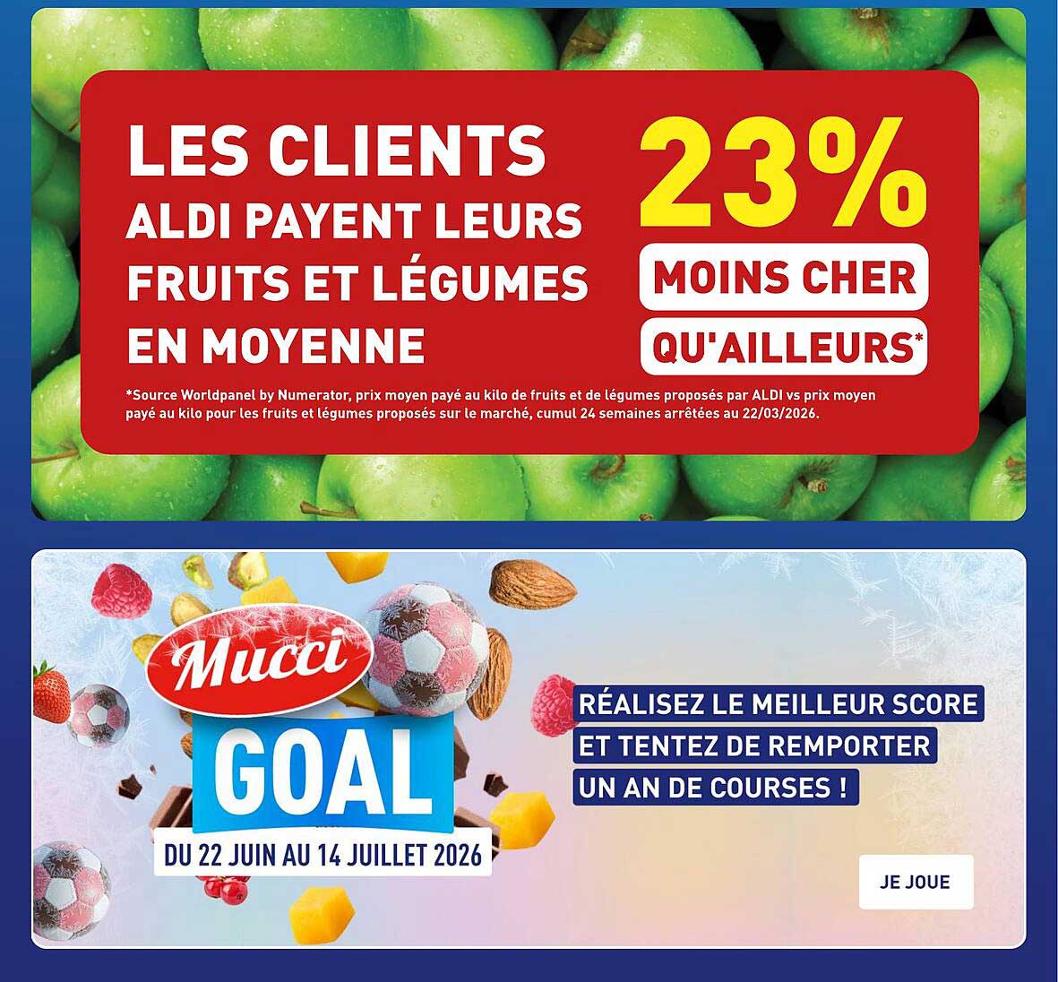 LES CLIENTS ALDI PAIENT LEURS FRUITS ET LÉGUMES EN MOYENNE