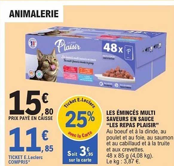 Les émincés multi saveurs en sauce "Les Repas Plaisir
