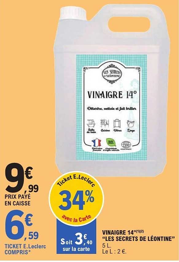 Les Secrets de Léontine VINAIGRE 14°