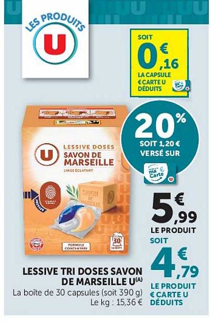 LESSIVE TRI DOSES SAVON DE MARSEILLE U